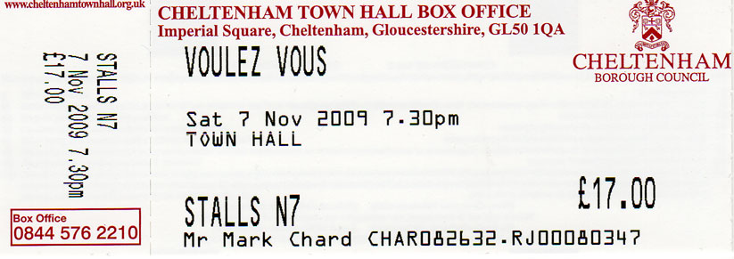 VOULEZ VOUS Ticket